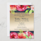 Bohemian Marine Gold moderne Dusche laden Einladung (Vorderseite)