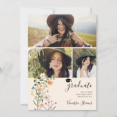 Bohemian meadow wildflowers spring graduation ankündigung (Vorderseite)