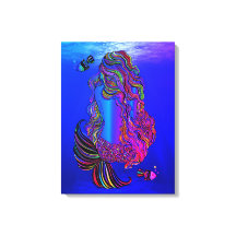 Bohemian-Meeresjungfrau-Leinwand-Wandkunst