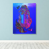 Bohemian Mermaid Canvas Wall Art Leinwanddruck (Insitu (Holzboden))