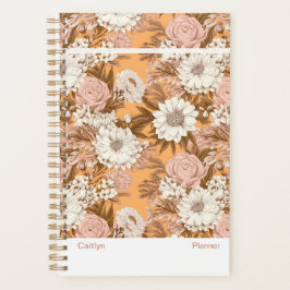 Bohemian Modern Orange and Peach Floral Planner Planer