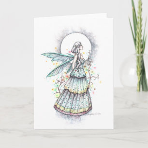 Bohemian Mond Fee Fantasie Kunst Illustration Blan Karte
