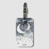Bohemian Moon and Stars Gepäckanhänger (Vorderseite Vertikal)
