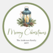Bohemian Neutral Christmas Lantern Holiday Sticker (Vorderseite)