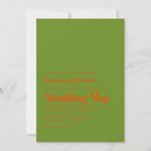 Bohemian Olive und verbrannte Orange Typografie-Ho Einladung