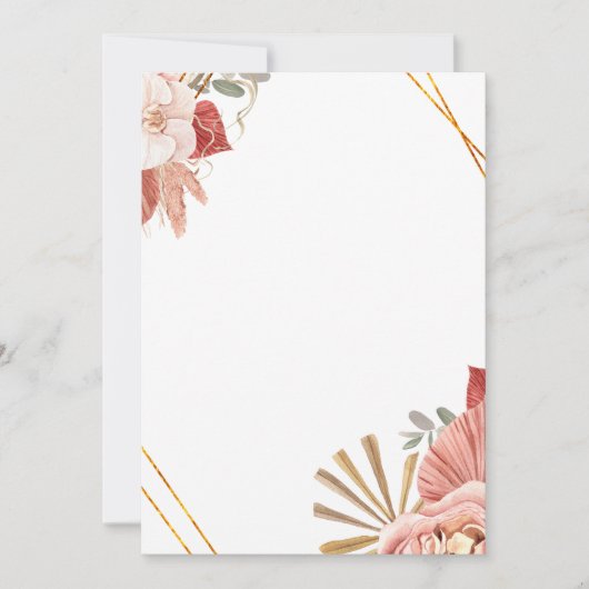 Bohemian Ornamental Florals Rose Einladung (Vorderseite)