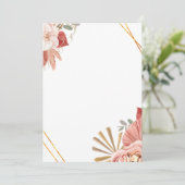 Bohemian Ornamental Florals Rose Einladung (Stehend Vorderseite)