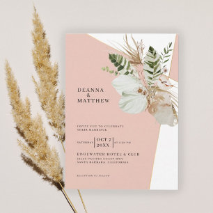 Bohemian Pampas Gras Boho Botanische Hochzeit Einladung