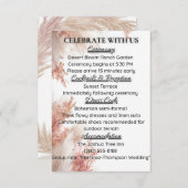 Bohemian pampas grass wedding details card begleitkarte (Vorne/Hinten)