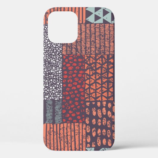 Bohemian Patchwork: Handgezeichnetes nahtloses Des Case-Mate iPhone Hülle (Rückseite)