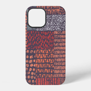 Bohemian Patchwork: Handgezeichnetes nahtloses Des iPhone 12 Hülle