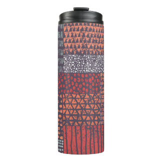 Bohemian Patchwork: Handgezeichnetes nahtloses Des Thermosbecher
