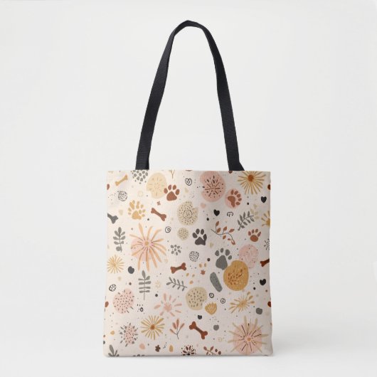 Bohemian Pet Carrier Tote | Terracotta Paw Prints Tasche (Vorderseite)