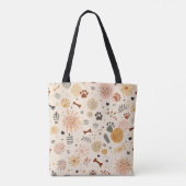 Bohemian Pet Carrier Tote | Terracotta Paw Prints Tasche (Rückseite)