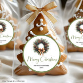 Bohemian Pine Wreath Minimalist Gift Sticker