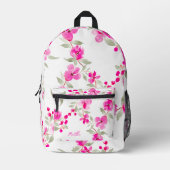 Bohemian pink cherry blossom name floral pattern bedruckter rucksack (Vorderseite)