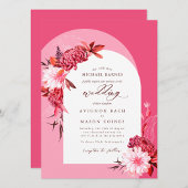 Bohemian Pink Fall Floral Arch Photo Wedding