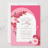 Bohemian Pink Fall Floral Arch Photo Wedding (Vorderseite)