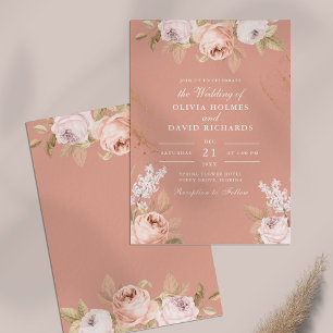 Bohemian Pink Pfingstrosen Hochzeitseinladung Einladung