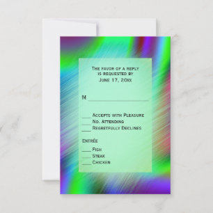 Bohemian Rainbow RSVP mit Menüs Karte