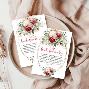 Bohemian Red Blush Grün Buch für Baby Begleitkarte