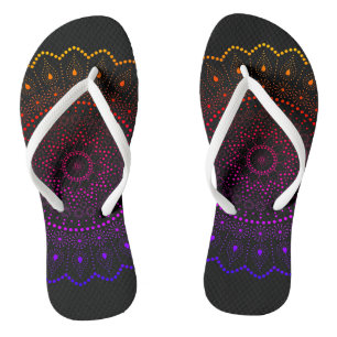 Bohemian Regenbogen Mandala Punktmuster Badesandalen