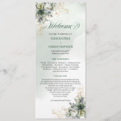 Bohemian Romance Staubgrün Botanische Hochzeit Pro Programm (Vorderseite)
