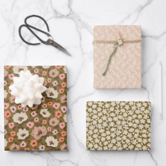 Bohemian romantic floral wedding shower geschenkpapier set