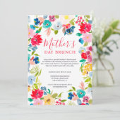 Bohemian Rot-Blau-Aquarell Muttertag Einladung (Stehend Vorderseite)