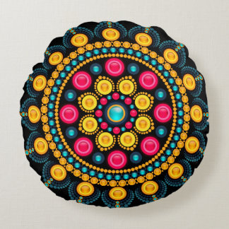 Bohemian Round Throw Pillow Rundes Kissen