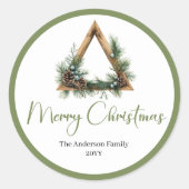 Bohemian Rustic Botanical Holiday Gift Sticker (Vorderseite)