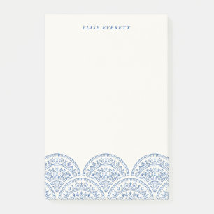 Bohemian Scallops Custom Post-It - Kobalt Klebezettel