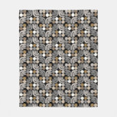 Bohemian Schwarz Grau Fleecedecke (Vorderseite)