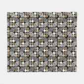 Bohemian Schwarz Grau Fleecedecke (Vorderseite (Horizontal))