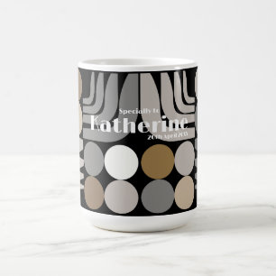 Bohemian Schwarz Grau Kaffeetasse