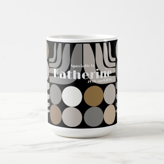 Bohemian Schwarz Grau Kaffeetasse (Mittel)