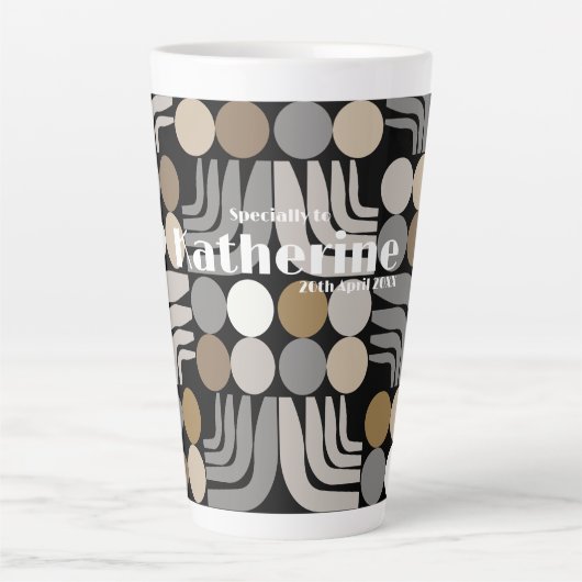 Bohemian Schwarz Grau Milchtasse (Vorderseite)