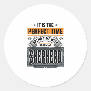 Bohemian Shepherd Vintage-Hundefan Typografie Des Runder Aufkleber
