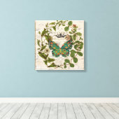 Bohemian-Skripte, französischer Botanischer Schmet Leinwanddruck (Insitu (Holzboden))