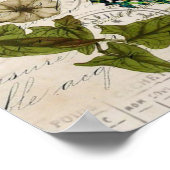 Bohemian-Skripte, französischer Botanischer Schmet Poster (Ecke)