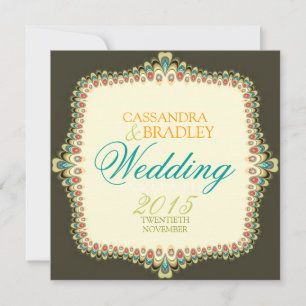 Bohemian-Spitze moderne Vintage-Hochzeitskarten Einladung
