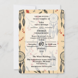 Bohemian Spitze Traum Muster Hochzeit Einladung