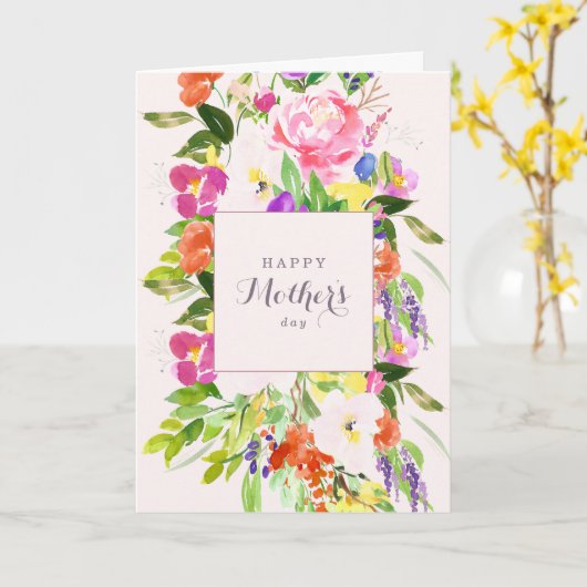 Bohemian Spring Floral Mother's Day Card Karte (Gelbe Blume)