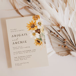 Bohemian Sunflower Wedding Einladung