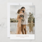 Bohemian Terracotta einfache Skripthochzeit Einladung (Rückseite)