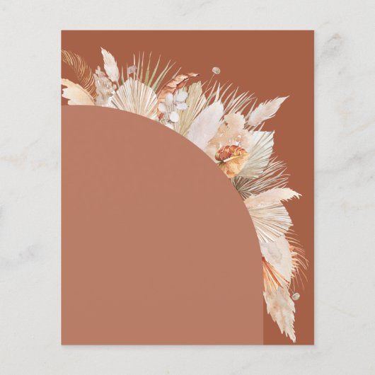 Bohemian Terracotta Hochzeit Einladung Flyer (Hinten)