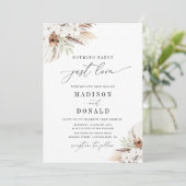 Bohemian Terracotta Pampas Gras Hochzeit Einladung (Stehend Vorderseite)