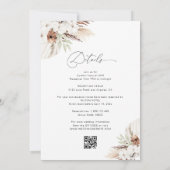 Bohemian Terracotta Pampas Gras Hochzeit Einladung (Rückseite)