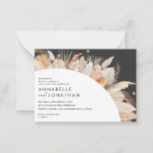 Bohemian Terracotta Pampas Gras Hochzeit ni Mitteilungskarte (Vorderseite)