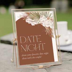 Bohemian Terrakotta Blumenfedern Date Night Poster